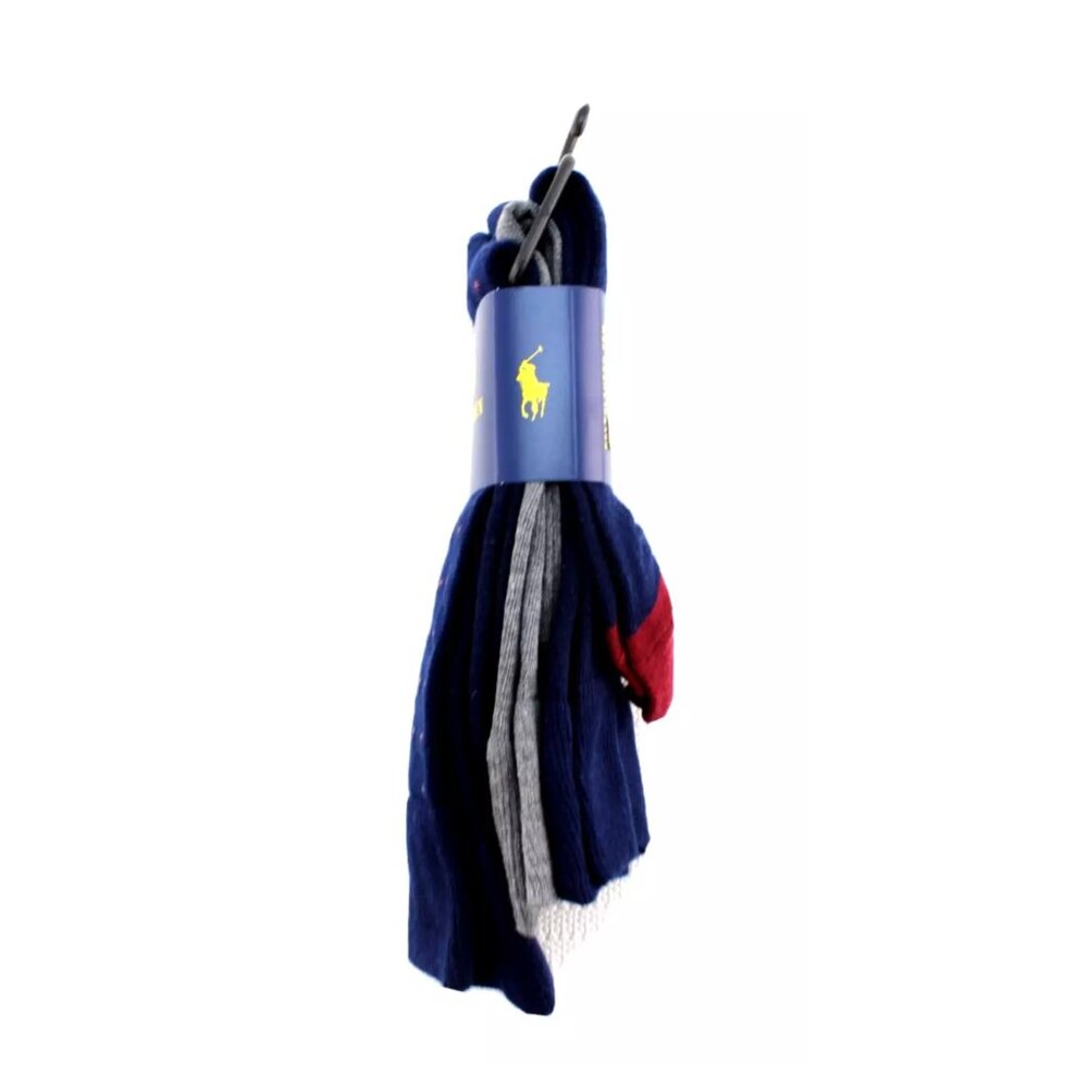 Polo Ralph Lauren 3-Pack Casual Dress Socks Dots Navy Blue Grey Maroon Dark Red - Picture 6 of 6
